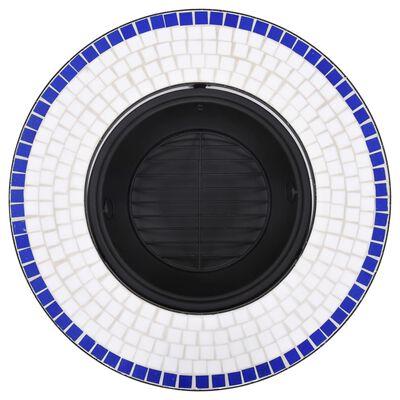 vidaXL Braciere a Mosaico Blu e Bianco 68 cm in Ceramica
