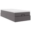 vidaXL Struttura Letto Pouf con Materasso Grigio 100x200 cm Similpelle