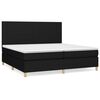 vidaXL Giroletto a Molle con Materasso Nero 200x200 cm in Tessuto