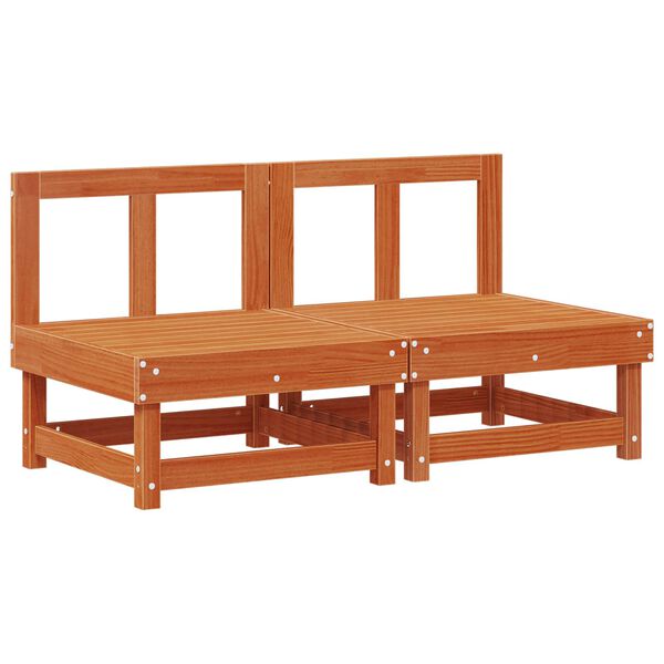 vidaXL Divano Medio da Giardino Legno di pino massiccio Marrone Cera