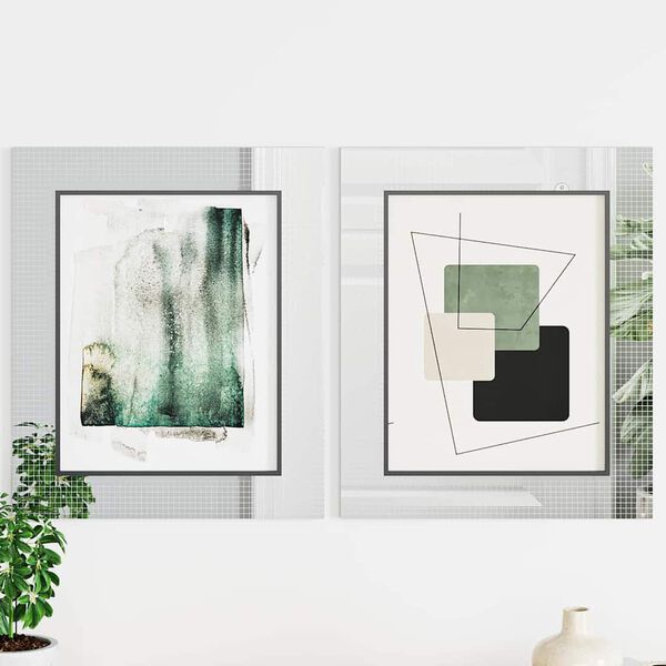 vidaXL Piastrella a Mosaico con Specchio 12 pcs Argento 30 x 30 cm