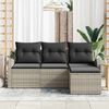 vidaXL Set Divano da Giardino Grigio chiaro polyrattan