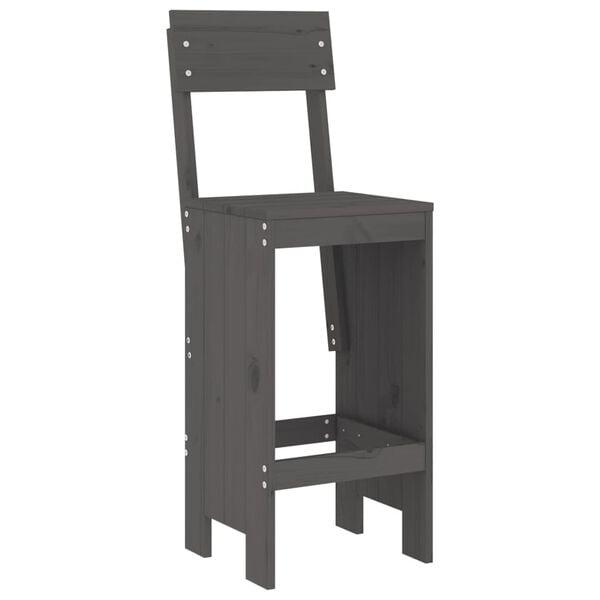 vidaXL Set Bar da Giardino 3 pz Grigio in Legno Massello di Pino