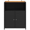 vidaXL Armadietto Nero 70 x 50 x 87 cm Poliestere e Rattan Roly