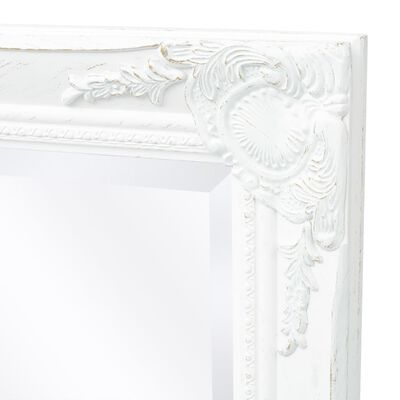 vidaXL Specchio da Parete Stile Barocco 100x50 cm Bianco