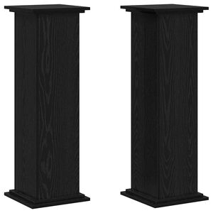 vidaXL Supporto per piante Rovere Nero 33 x 33 x 100 cm