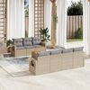 vidaXL Set Divano da Giardino 8 pz con Cuscini Beige in Polyrattan