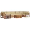 vidaXL Set di divani da esterno con cuscino 8 pcs Naturale e Beige