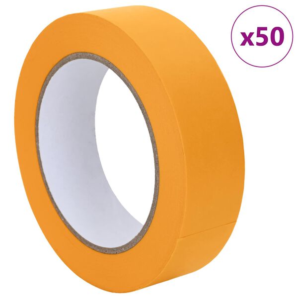 vidaXL Nastri Adesivi per Pittori 50 pcs Giallo 30mm x 50m Carta