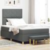 vidaXL Letto a molle con materasso Grigio scuro 120 x 190 cm Tessuto