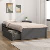 vidaXL Giroletto Grigio con Cassetti 90x190 cm Single