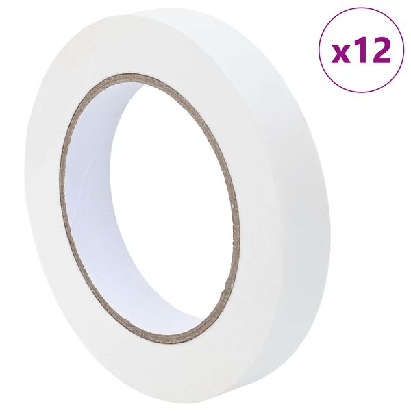 vidaXL Nastri Adesivi per Pittori 12 pcs Bianco 19mm x 50m Carta