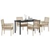 vidaXL Set da Pranzo per Giardino con cuscino 5 pcs Beige polyrattan