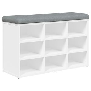 vidaXL Panca Scarpiera Bianca 82x32x50 cm in Legno Massello di Argilla