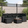 vidaXL Set Divani da Giardino con Cuscini 7pz Nero Polyrattan