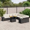vidaXL Set Divani da Giardino 11 pz con Cuscini in Polyrattan Nero