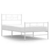 vidaXL Giroletto con Testiera e Pediera Metallo Bianco 100x190 cm