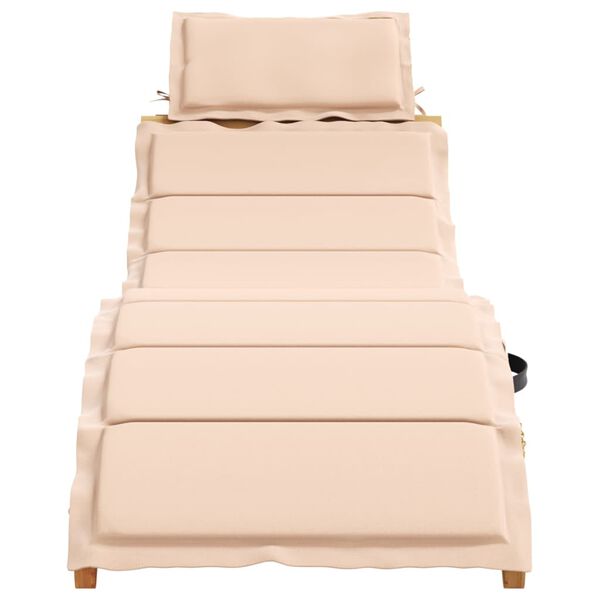 vidaXL Lettino Prendisole con Cuscino Beige in Legno Massello di Pino