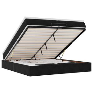 vidaXL Struttura Letto Pouf con Materassi Nero 200x200 cm Velluto