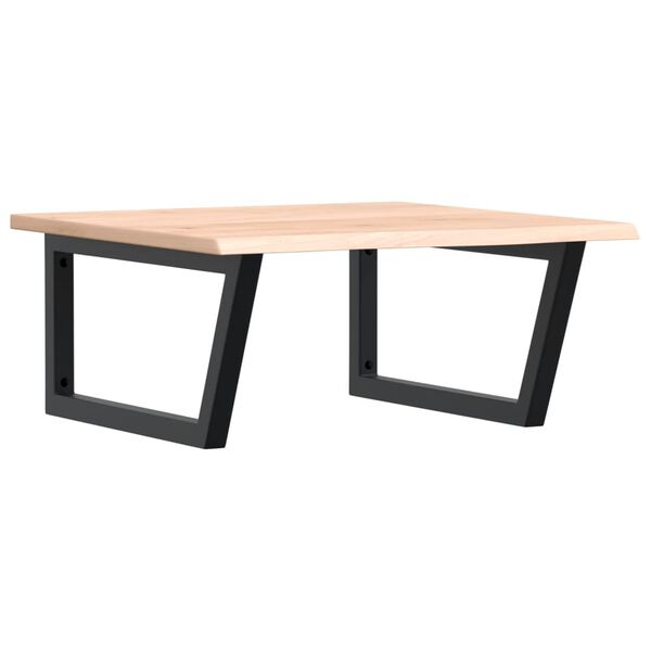 vidaXL Ripiano a Parete per Lavabo in Acciaio e Massello di Rovere