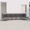 vidaXL Set Divani da Giardino 7 pz con Cuscini in Polyrattan Grigio