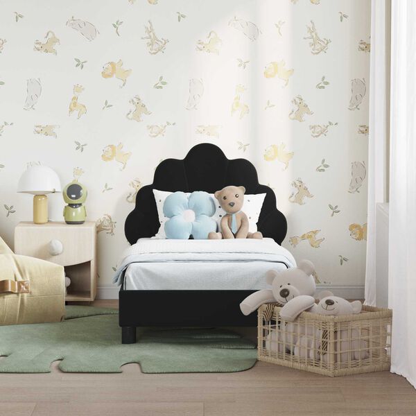 vidaXL Struttura letto per bambini con testata Nero 70 x 140 cm