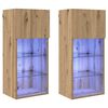 vidaXL Mobiletti TV a parete con LED 2 pcs Rovere artigianale