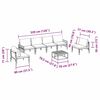vidaXL Set Divano da Giardino con cuscino 7 pcs Nero Acciaio