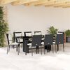 vidaXL Set da Pranzo da Giardino 9 pz con Cuscini Nero in Polyrattan