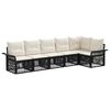 vidaXL Set Divano da Giardino 6 pz Nero polyrattan