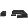 vidaXL Set Divani da Giardino 10 pz con Cuscini in Polyrattan Nero