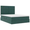 vidaXL Letto con contenitore e LED Verde Scuro 140 x 200 cm Velluto