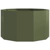 vidaXL Fioriera Verde oliva 90 x 90 x 50 cm Acciaio