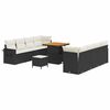 vidaXL Set Divano da Giardino 11 pz Nero Poly Rattan