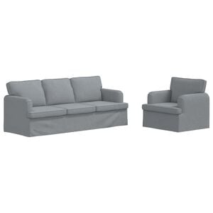 vidaXL Set di divani 2 pz Grigio chiaro Tessuto