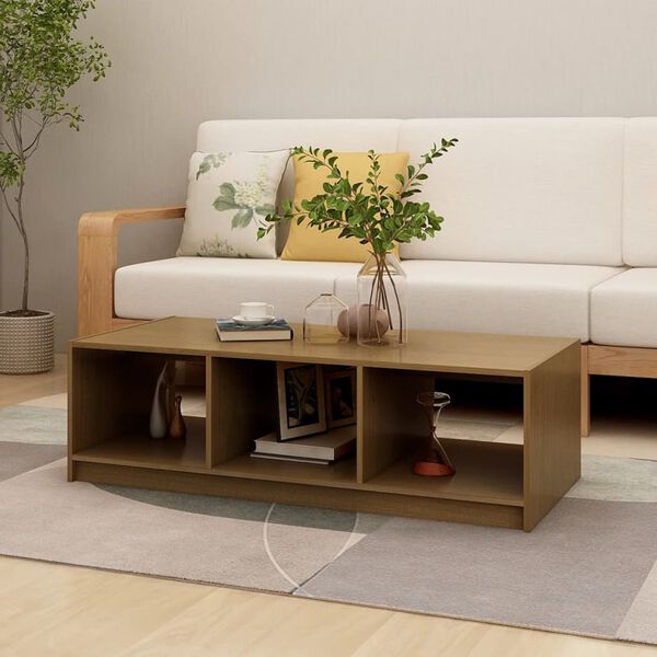 vidaXL Tavolino da Salotto ambra 110x50x34 cm Legno Massello di Pino