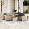 vidaXL Set Divani da Giardino 7 pz con Cuscini Beige in Polyrattan