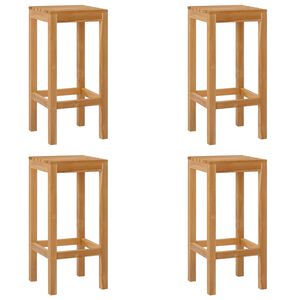 vidaXL Sgabello da bar 4 pz Naturale Legno di teak solido