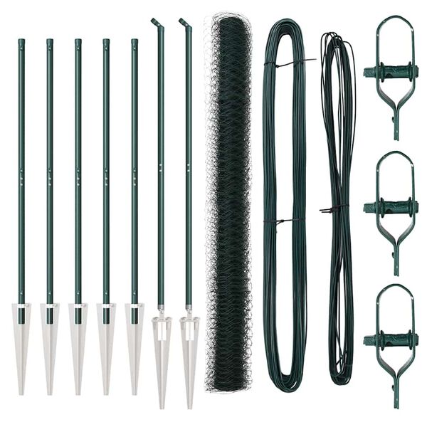 vidaXL Palo della recinzione Verde 10 x 1,5 m (50 mm rete)