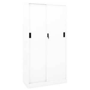 vidaXL Armadio per Ufficio Anta Scorrevole Bianco 90x40x180 cm Acciaio