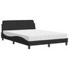 vidaXL Letto con Materasso Dover Nero 140x190 cm in Velluto