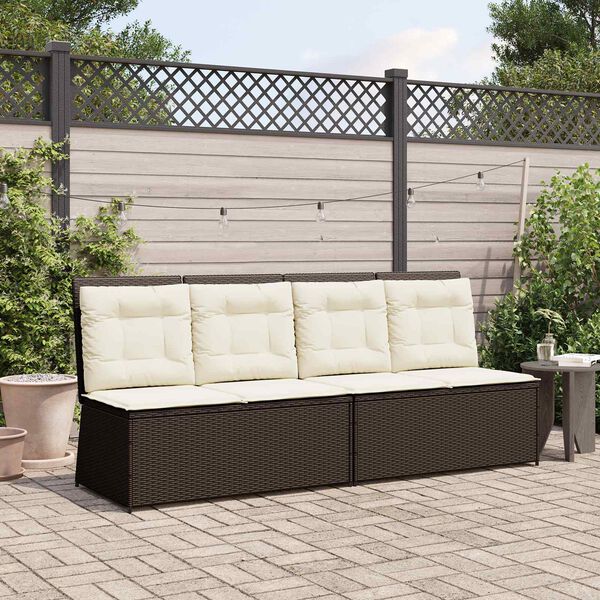 vidaXL Panchina da giardino Marrone polyrattan