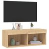 vidaXL Mobile Porta TV con Luci LED Rovere Sonoma 80x30x30 cm