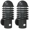 vidaXL Applique per Esterno con Sensore 2 pz Nere in Acciaio Inox