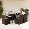 vidaXL Set da Pranzo da Giardino 7pz con Cuscini in Polyrattan Marrone