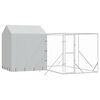 vidaXL Cuccia Cani da Esterno Tetto Argento 4x4x2,5 m Acciaio Zincato