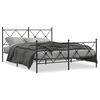 vidaXL Giroletto con Testiera e Pediera Metallo Nero 150x200 cm