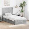 vidaXL Letto con Contenitore con testiera Grigio cemento 90 x 200 cm