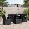 vidaXL Set Divano da Giardino 6 pz con Cuscini Nero in Polyrattan