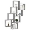vidaXL Mensola Parete Cubo Grigio Cemento 90x15x119 Legno Multistrato